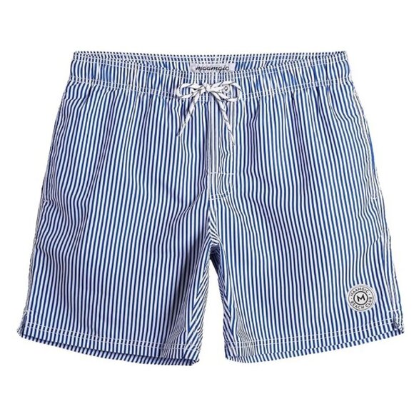 ✨✨MaaMgic Men's Swim Trunks Small Blue & White Stripe NWT - Picture 2 of 6